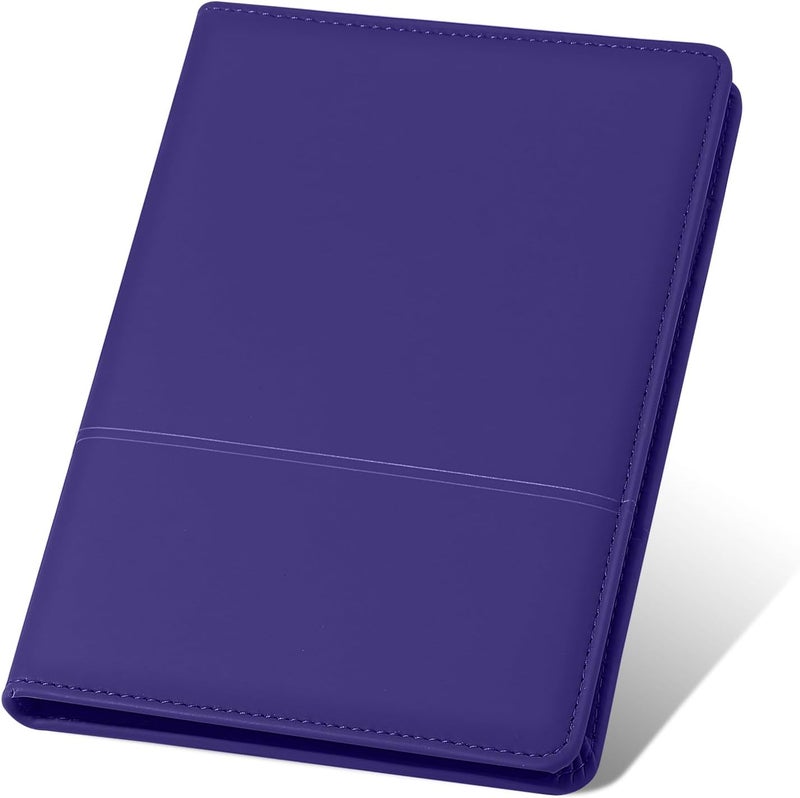 Konper Classic Padfolio/Junior Portfolio Folder Case, Business A5 Leather Organizer Binder for Men Women, A5 Writing Pad Included, Dark Purple - Image 1